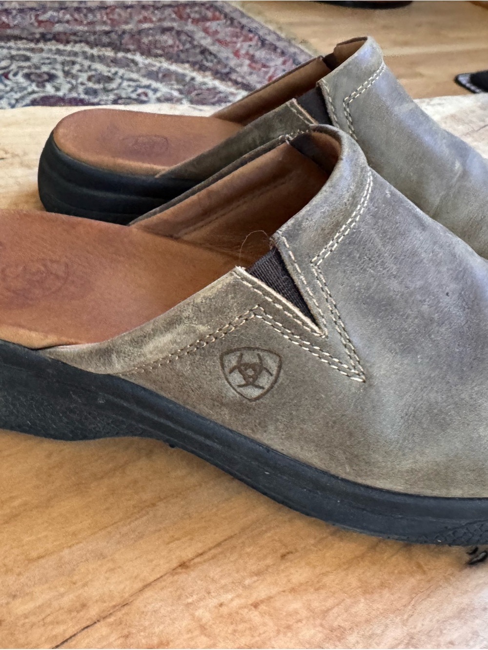 Ariat Women’s Taupe Suede Slip-On Mules Slides Size 8.5